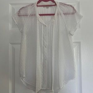 White textured loft blouse size XS NEVER WORN